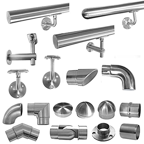 Edelstahl Geländer Handlauf Wand Träger Haltegriff Ø42,4 x 2 mm Einzelteile V2A, Ausführung:RV50A außen Rohrverbinder