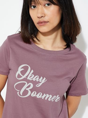 Image of Max Women's Cotton Regular Fit URB N Graphic Printed T-Shirt - Pack of 2