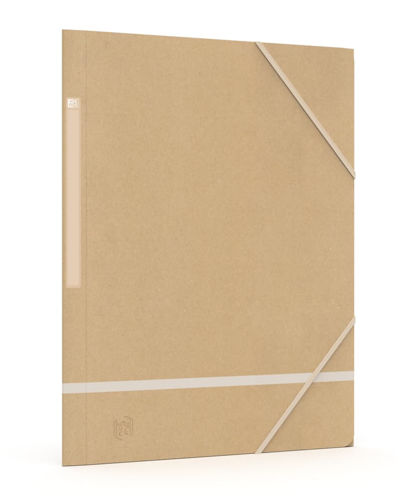 OXFORD Lot de 20 Chemises 3 rabats à élastique Touareg format 24 x 32 Kraft Naturel