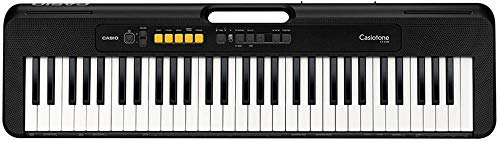 Casio Casiotone CT-S100AD - Tastiera con tasti luminosi, con alimentatore di rete, colore: Nero