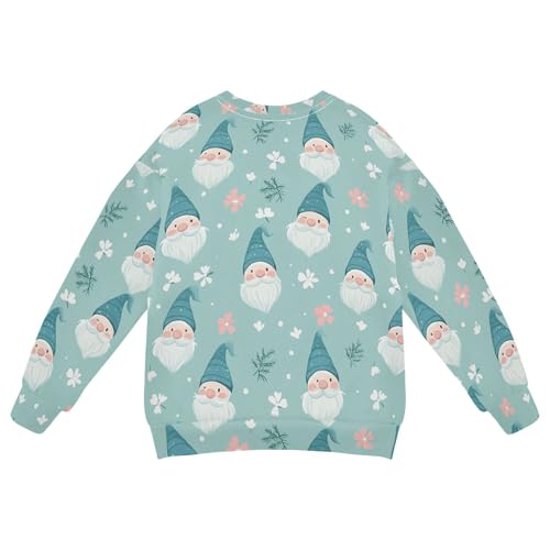JUNZAN Cute Gnomes Teal Little Kids Sweatshirt Hoodie Crewneck Kids Pullover Hoodie Party 4T2