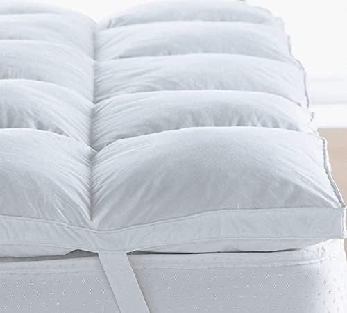Microfibre Mattress Topper 4 Inch/10cm Supersoft Heavy Fill Single Double King SuperKing Box Stitched and Elasticated Corner Straps (Double)
