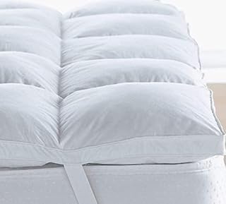 Microfibre Mattress Topper 4 Inch/10cm Supersoft Heavy Fill Single Double King SuperKing Box Stitched and Elasticated Corner Straps (Double)