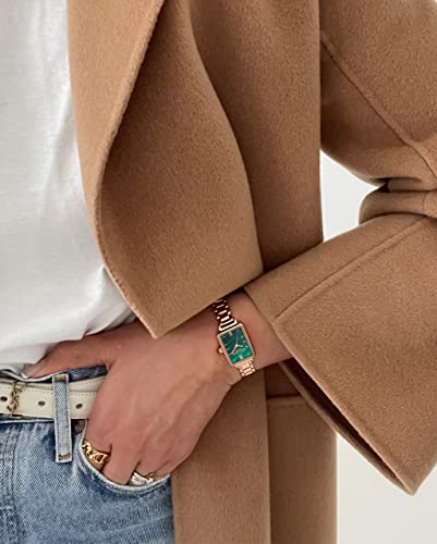 Image of Lola Rose Dainty Women's Wrist Watch: Green Malachite Dial, Wrapped by Stylish Gift Box, Elegant Present for Ladies and Loved Ones