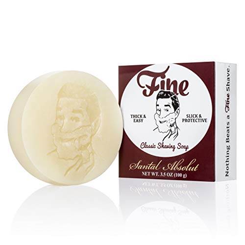 Mr Fine Santal Absolut Shave Soap Refill - Triple Milled Tallow Shaving Soap Puck For Men - A Wet Shavers Favorite