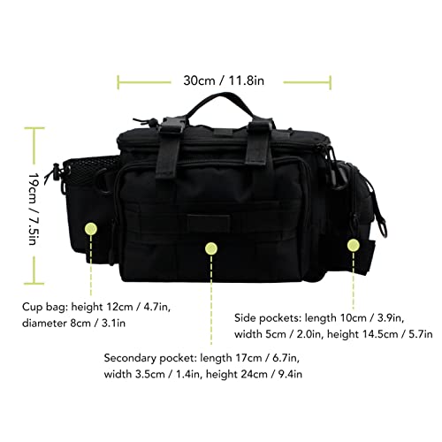Sac de pêche à dos multifonction en toile double couche à grande capacité