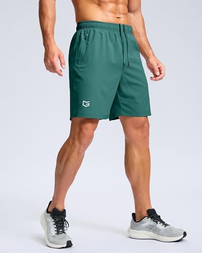 Image of G Gradual Men's Athletic Running Shorts with Zipper Pockets Quick Dry 7 inch / 5 inch / 9 inch Workout Gym Shorts for Basketball Hiking