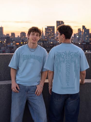 Image of EMMIOL Mens Y2k Baggy Shirts Graphic Tees Oversized Crew Neck Short Sleeve Streetwear Tshirts Summer Tops 2026