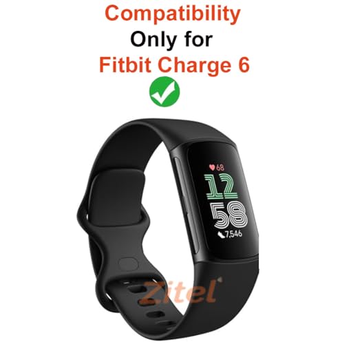 Image of Zitel Charger Compatible with Fitbit Charge 6 Charging USB Cable - Black