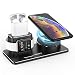 JOYEKY Aluminum Alloy Charger Stand Compatible for Apple Watch 3 in 1 Charging Stand for AirPods/iPhone/iWatch Series 4/3/2/1 Fast Wireless Charging Station for iPhone