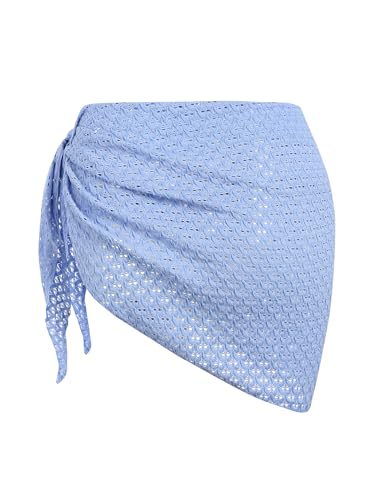 Image of ZAFUL Women's Sarong Coverups Beach Wrap Sheer Bikini Cover Up Mini Skirt | Wraps Swimwear, Cover Ups for Swimwear, Multi-Wear, Texture, Floral