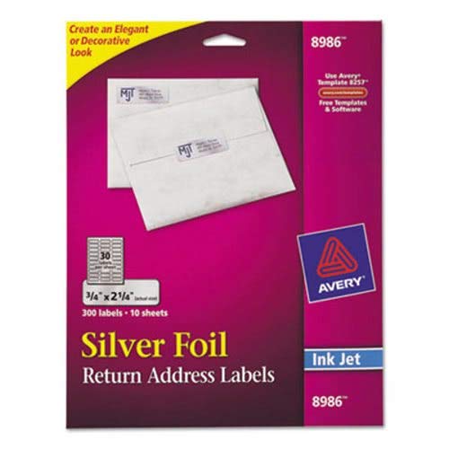 Amazon.com : Avery Foil Mailing Labels, 3/4 x 2 1/4, Silver ...