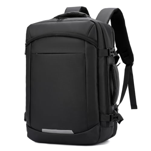 Mochila Viagem Impermeável para Notebook até 16”, Couro PU Resistente ao Desgaste com Porta USB, Alças Respiráveis e Confortáveis, Masculina e Feminina para Trabalho, Faculdade, Negócios e Uso Diário