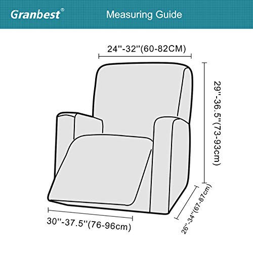 Granbest High Stretch Recliner Chair Cover Thick Recliner Cover With Elastic Bottom Recliner Slipcover With Pockets (Gray) #TOP4