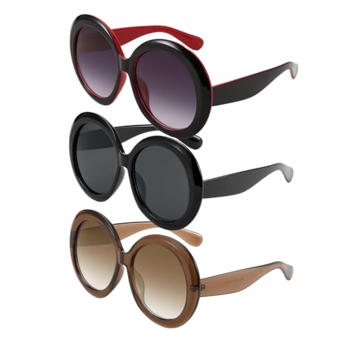 Karsaer Retro Oversized Round Sunglasses Women & Men, 70s 80s Fashion Trendy Big Shades K7155
