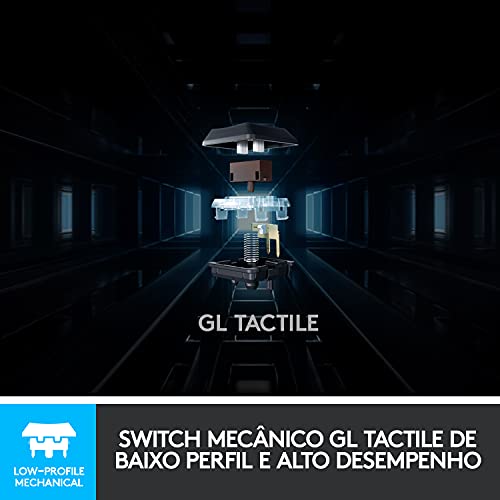 Logitech G Teclado Mecânico Gamer G815 com RGB LIGHTSYNC, Teclas Programáveis, USB Passthrough, Controles de Mídia Dedicados, Design Ultrafino e Exclusivo Switch de Perfil Baixo GL... glide