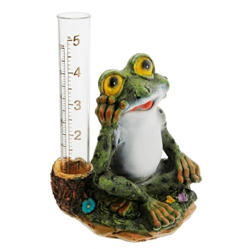 Distinctive Designs Cute Resin Frog Animal Rain Gauge (Frog)