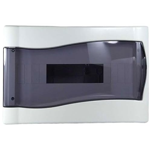 Salvavita Scatola elettrica Quadro Centralino da incasso a parete 16 moduli con porta trasparente IP40 con guida DIN 35 - bianco con porta fumé