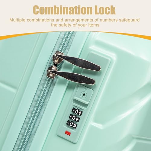 Image of 20 Inch ABS Hard Shell Travel Checked Luggage With Combination Lock, Blue