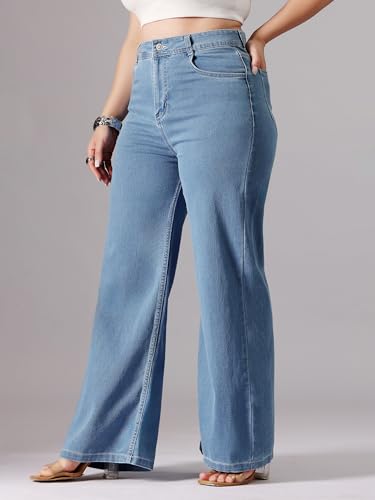 Image of Miss Chase A+ Women's Bootcut High Rise Regular Length Stretchable Denim Jeans