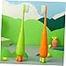 BATHVEVE 4pcs Boy Girl Toothbrush Soft Bristle Carrot Design Daily Use Manual Toothbrushes for Boy Girl Eye-catching Colors for Home Use and Sharing Friends
