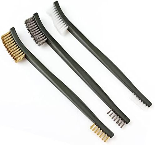 Best DealsOriGlam 3pcs Mini Wire Brush Set, Rust Paint Metal Cleaner, Cleaning Welding Slag and Rust, Handy Steel/Nylon/Brass Brush Set Suitable for Cleaning Paint/Rust/Dirt