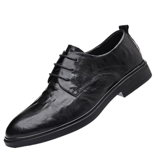 Mens Lace up Genuine Leather Brogue Wingtip Oxford Shoes Formal Business Wedding Derby Dress Shoes