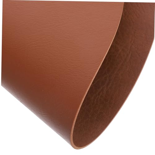 Set de table rond en cuir couleur noyer de 6 pièces lavables