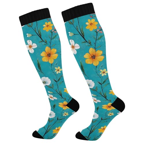 JUNZAN Retro Oberonia Turquoise Womens Compression Socks Breathable Circulation Long Socks Socks Toddler Girls Camp Socks