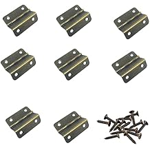 8pcs Three Fold Hinge Hardware,Surface Plating Home Furniture Door Hinges,for Door, Cabinet, Furniture, Vintage Jewelry Chest,with ScrewsBronze