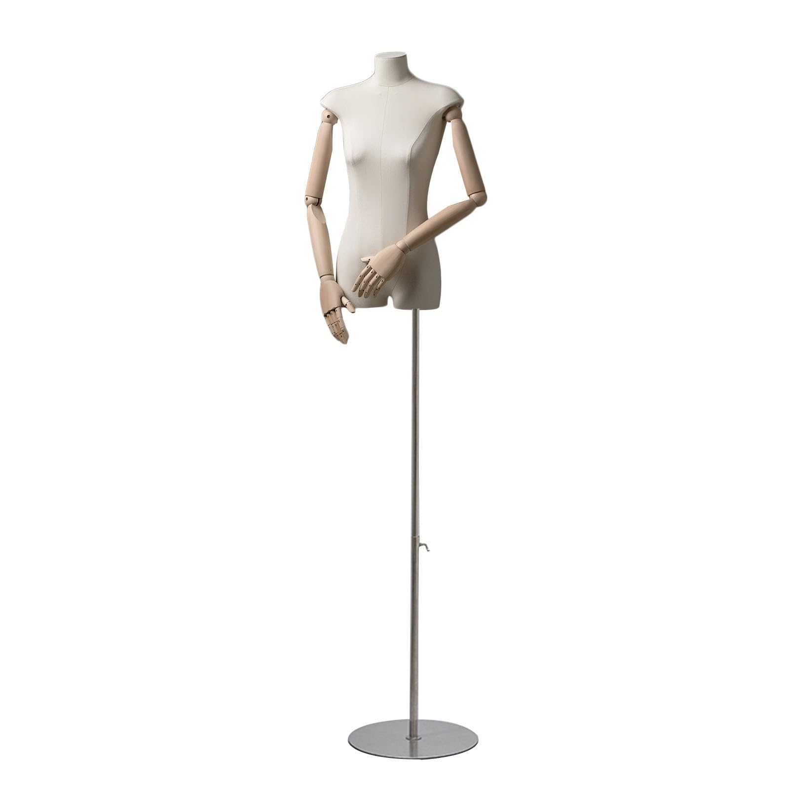 Buste de mannequin féminin réglable 52-76" avec base métal pour couture