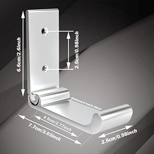Auhssan 6Pcs 3'' Folding Coat Hooks Silver Foldable Hooks Aluminum Alloy Wall Hooks Headphones Holder Wall Mounted With 12Pcs Screws Set For Hanging Coats, Bags, Hat, Towel, Keys #TOP1