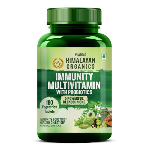 Vlado\’s Himalayan Organics Immunity Multivitamin With Probiotics | Vitamin B1,B2,B3,B5,B6,B12,A,E,k,D3, Zinc, Giloy, Calcium | 40+Vital Nutrients for Overall Health, Radiance, Strong Bones & Immunity – 180 Veg Tablets Vlado\’s Himalayan Organics Immunity Multivitamin With Probiotics | Vitamin B1,B2,B3,B5,B6,B12,A,E,k,D3, Zinc, Giloy, Calcium | 40+Vital Nutrients for Overall Health, Radiance, Strong Bones & Immunity – 180 Veg Tablets