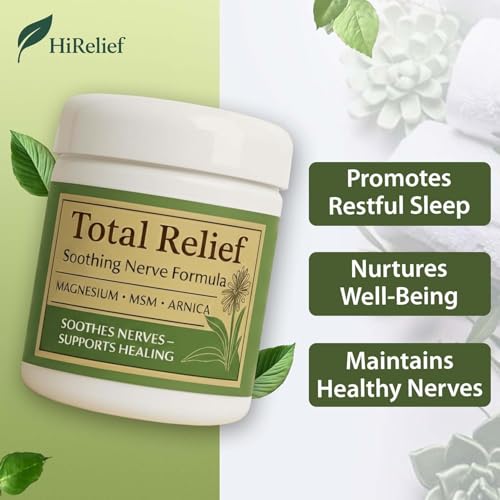 Image of Total Relief Magnesium Cream for Nerves - Fast-Absorbing MSM & Arnica Cream for Healthy, Comfortable Nerves and Daily Comfort (Pack of 1)