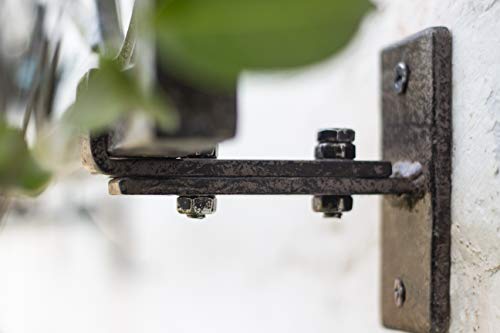 Image of H Potter Wall Mounted Garden Trellis 72 inch H, Heavy Duty Iron, Charcoal Brown | Adjustable wall brackets included. Powder-coated finish. Supports climbing roses, clematis, ivy and vines.