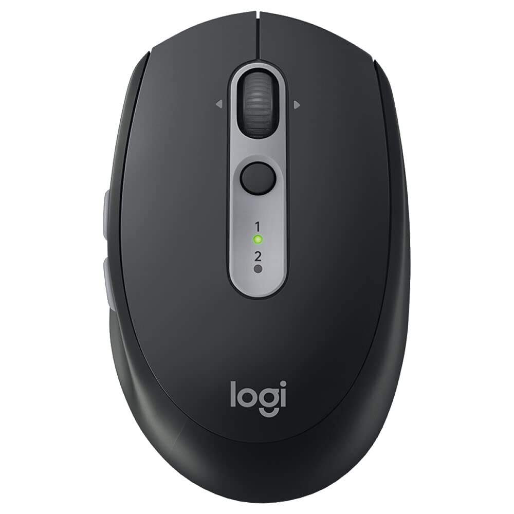Logitech M590 Multi-Device Silent Wireless Mouse, Bluetooth, 2.4GHz USB Unifying Receiver, 1000 DPI Optical Tracking, 2-Year Battery, 5 Customisable Buttons, Compatible with PC, Mac, Laptop - Black