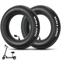 Amitor 80/65-6 Schlauch Verstärkt, 255x80 Schlauch E Scooter, E Scooter Ersatzschlauch 10x3 Zoll mit Silbernes Ventil 90°, Hohe Elastizität, 2MM Verdickter, Robust und Langlebig, 2PCS