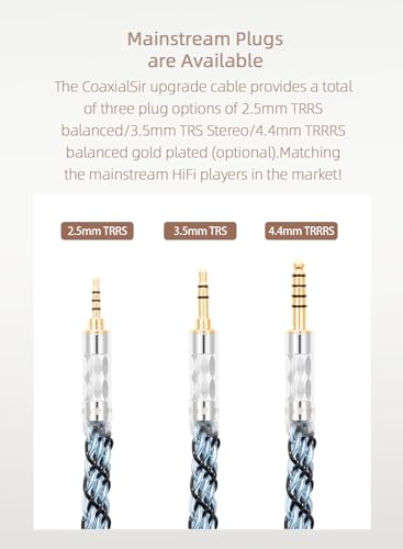 Image of MMCX 2.5mm Balanced Cable - 5N OCC Copper Silver for JVC FX850 /FX1200, Hi-Res Audio, Tangle-Free