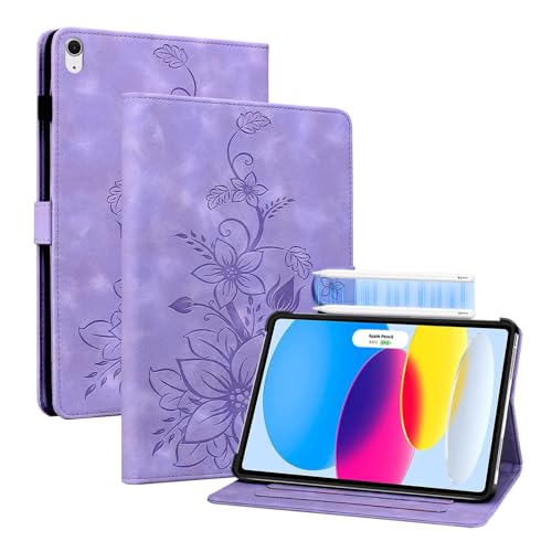 Coque iPad 10e génération 2022 violette, étui pour tablette tactile 10.9