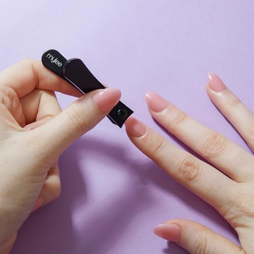 Mylee Cortaúñas pequeño, profesional, elegante, negro mate, acero inoxidable, calidad de salón de belleza, cortaúñas pequeño para recortar las uñas de las manos con precisión - imagen 4