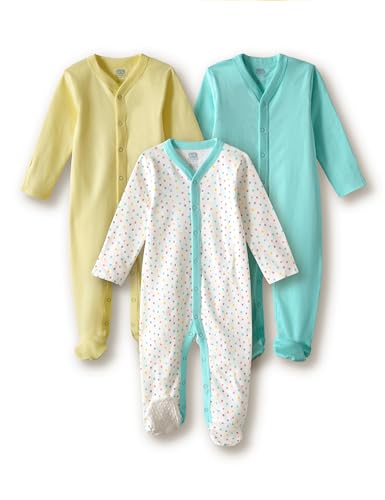 Image of Amazon Brand - Symbol Unisex 100% Cotton Full Sleeve Baby Sleepsuits (Available in Pack of 3 & 6)
