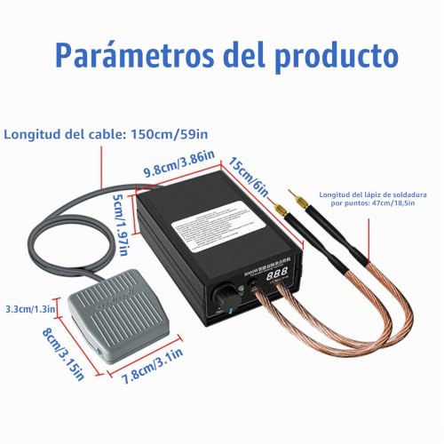 Miniatura 2 de Soldador Por Puntos Para Baterías 8000w, Soldador Puntos Portátil Hancaner Kit De Bricolaje, Soldador Mano Alto Rendimiento Con Banda Níquel, Soldadores Ajustables Para Máquina Soldadura Por Puntos