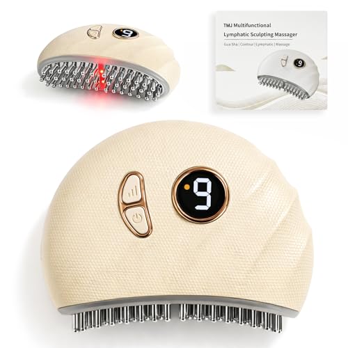 ENKUSU TMJ Relief Products Jaw TMJ Relief Massager Vibration and Heating Ergonomic Multi-Needle Design TMJ Massage Tool Effective Jaw & Neck Pain Grinding and Clenching Teeth Relief - White