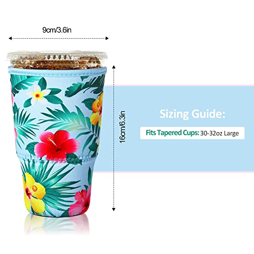 image for Patelai 4 Pieces Reusable Coffee Sleeve Cup Insulator for Cold Drinks 