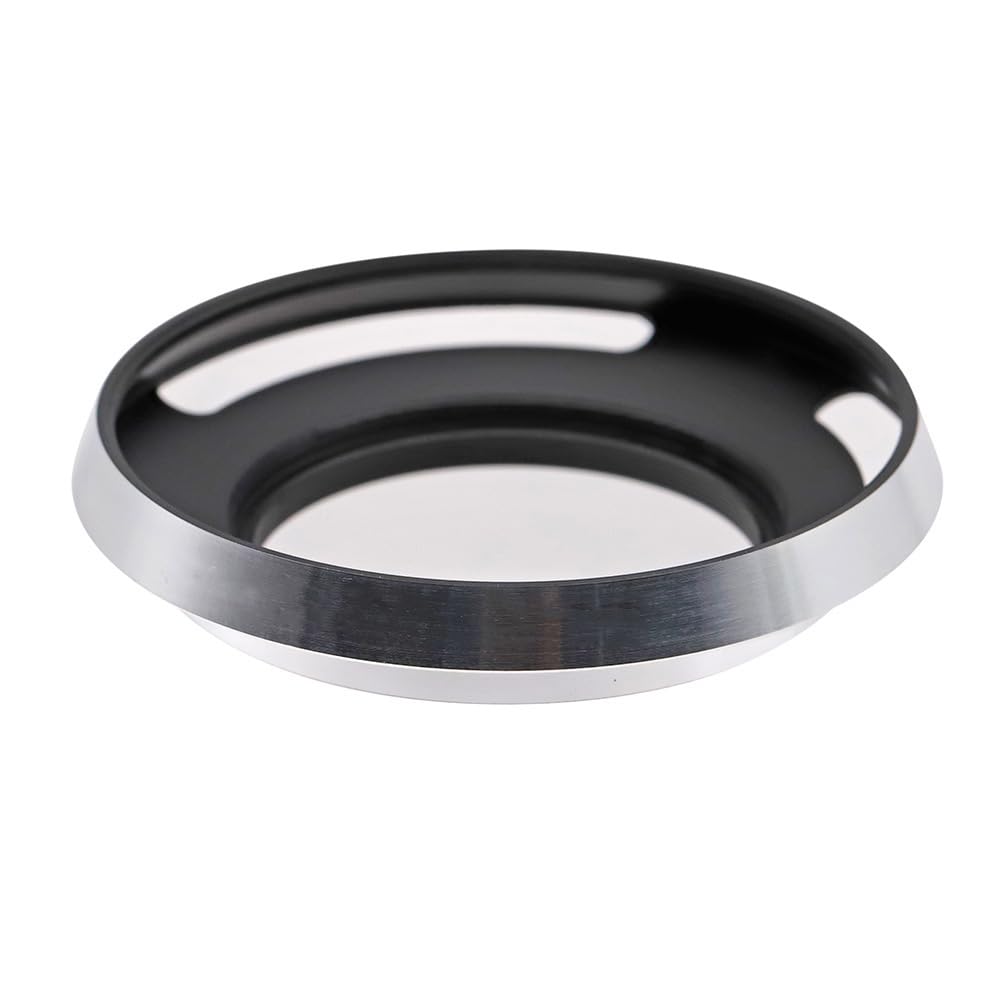 LingoFoto 40.5mm Hollow Lens Hood 40.5mm Screw in Curved Vented Lens Hood 40.5mm Metal Lens Hood for 40.5mm Lens Hood Wide(Sliver)