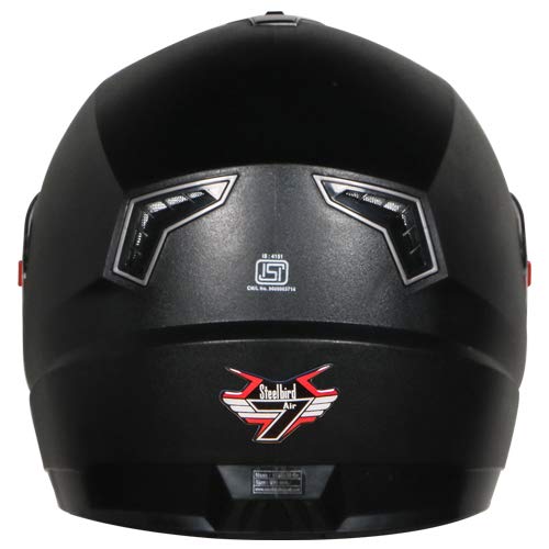 Image of Steelbird SBA-1 7Wings Handsfree Dashing Helmet for Ladies /Girls with Detachable Handsfree Device (Medium 580 MM, Black with Smoke Visor)