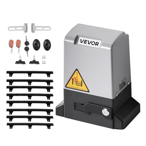 VEVOR Motorisation de Portail Coulissant, 280 W, Ouvre-portail Automatique Électrique pour Portes 25 m 816 kg, Moteur de Porte Coulissante Crémaillère...