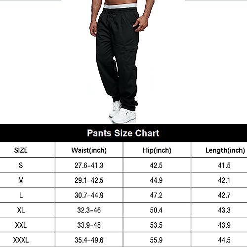 Wzikai Mens Cargo Pants Relaxed Fit Drawstring Joggers Sweatpants For Men Workout Casual Long Trousers Black Xxxl #TOP6