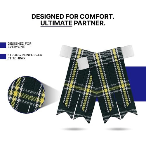 Image of Scottish Tartan Kilt Flashes with Elastic Adjusters