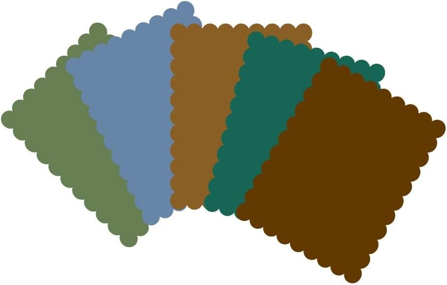 4" x 5.25" Scalloped Flat Note Cards - A2 Card Mats: 4" x 5.25" in Color Blank Card inserts (100 cards, Pink1: Pink buttons)